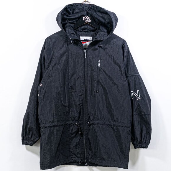 NIKE Swoosh Windbreaker Jacket Tonal Womens Small VTG 90s Streetwear Skater - Picture 1 of 9